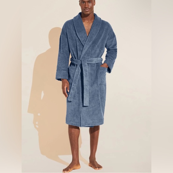 New With Tags: Eberjey Unisex Terry Robe In Size S/M - Picture 7 of 12